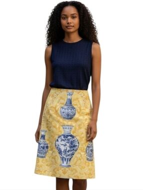 Steven Stolman Print Cotton Pencil Skirt Size 14